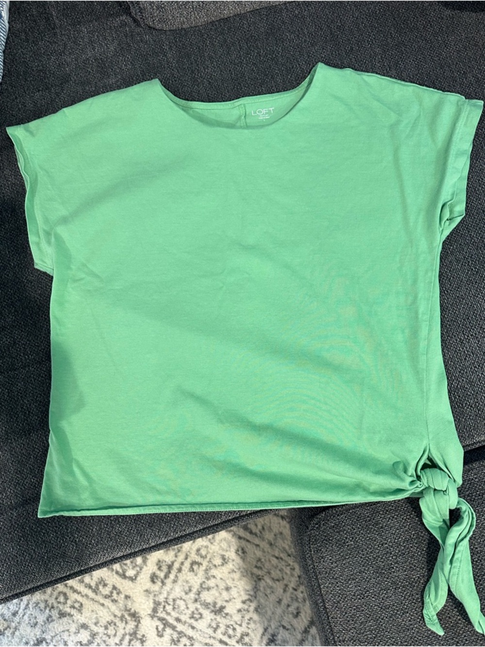 LOFT Mint Green Side-Tie Short Sleeve Tee